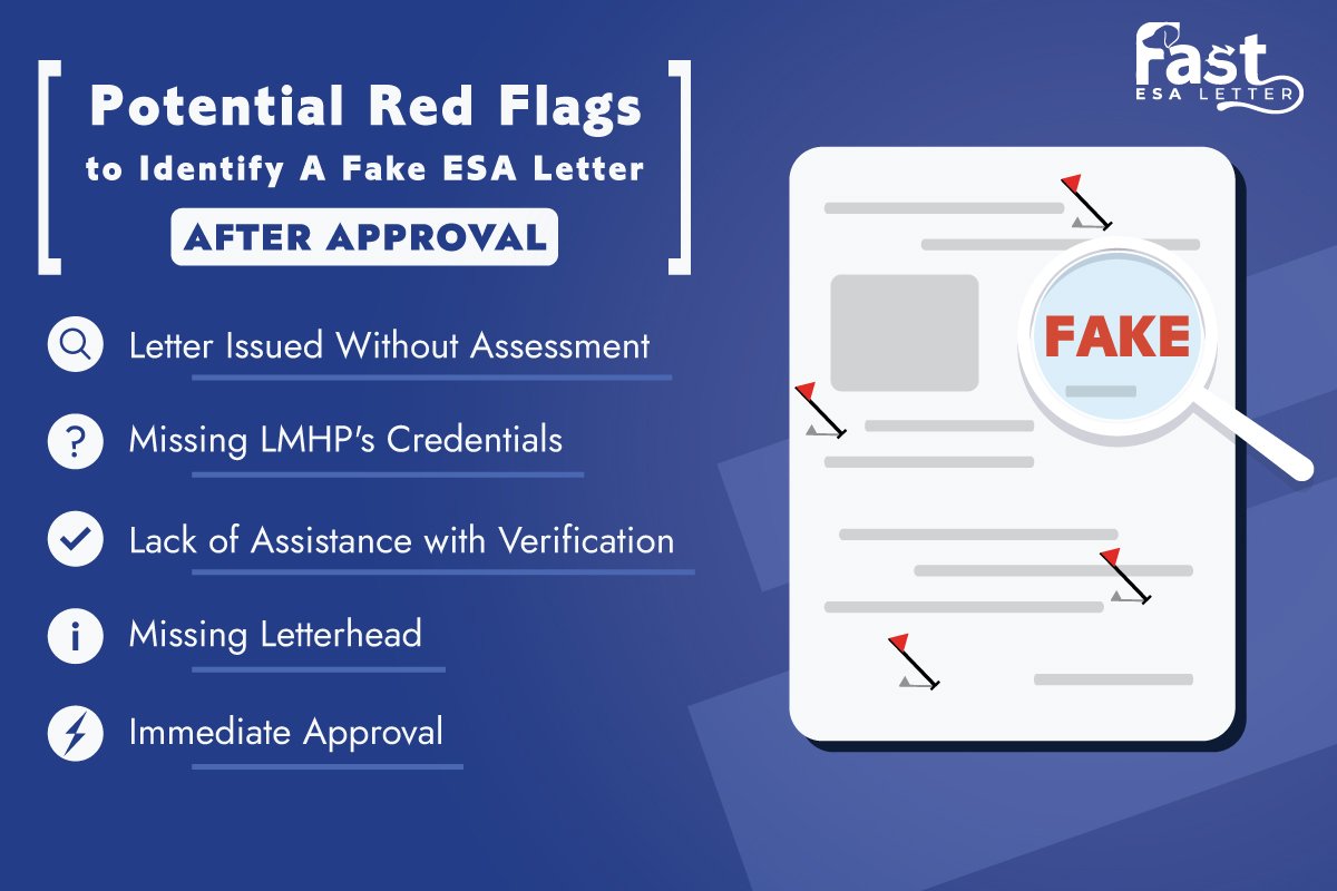 Potential Red Flags to Identify a Fake ESA Letter (After Approval) Potential Red Flags to Identify a Fake ESA Letter (After Approval)