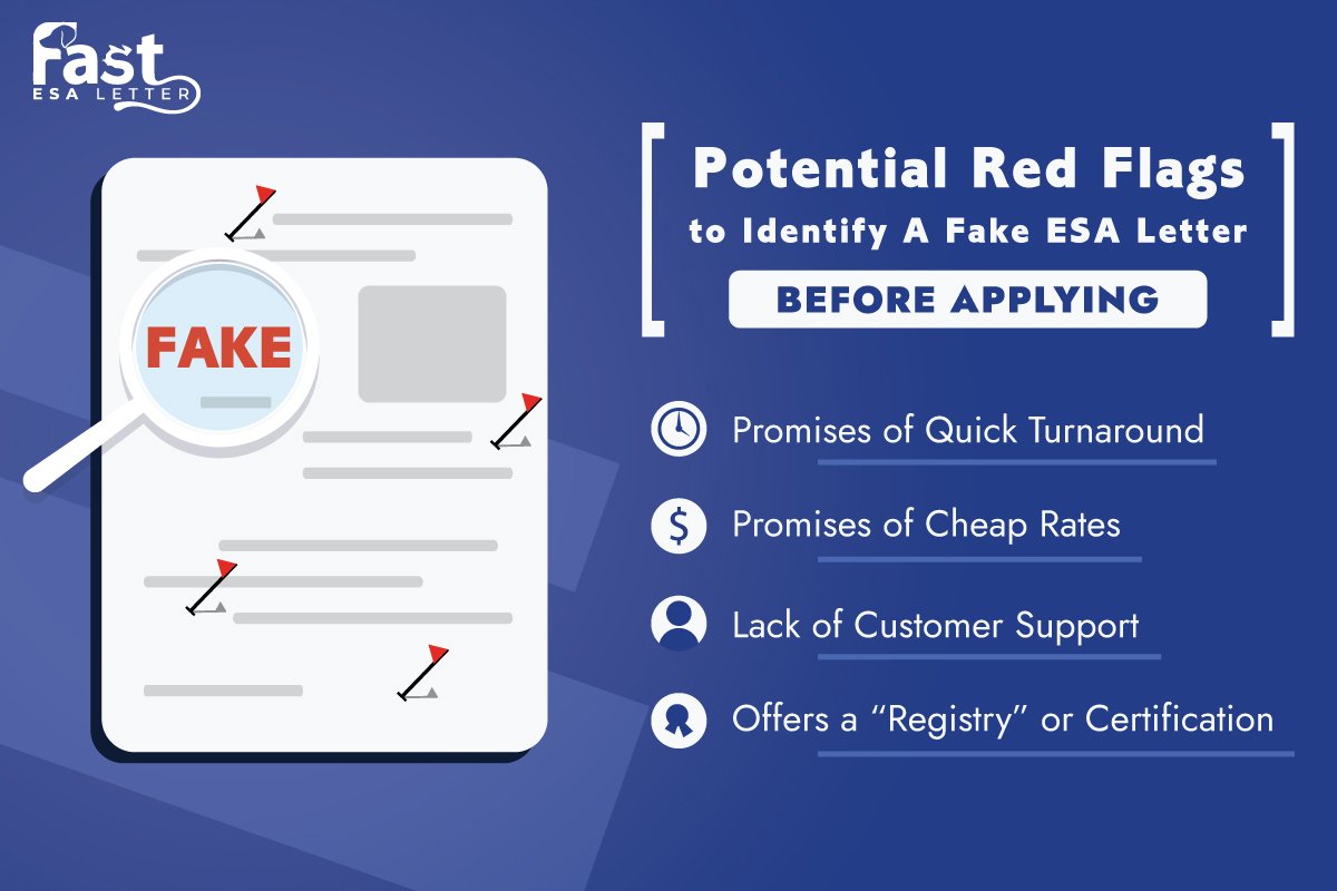 Potential Red Flags to Identify a Fake ESA Letter (Before Applying) Potential Red Flags to Identify a Fake ESA Letter (Before Applying)