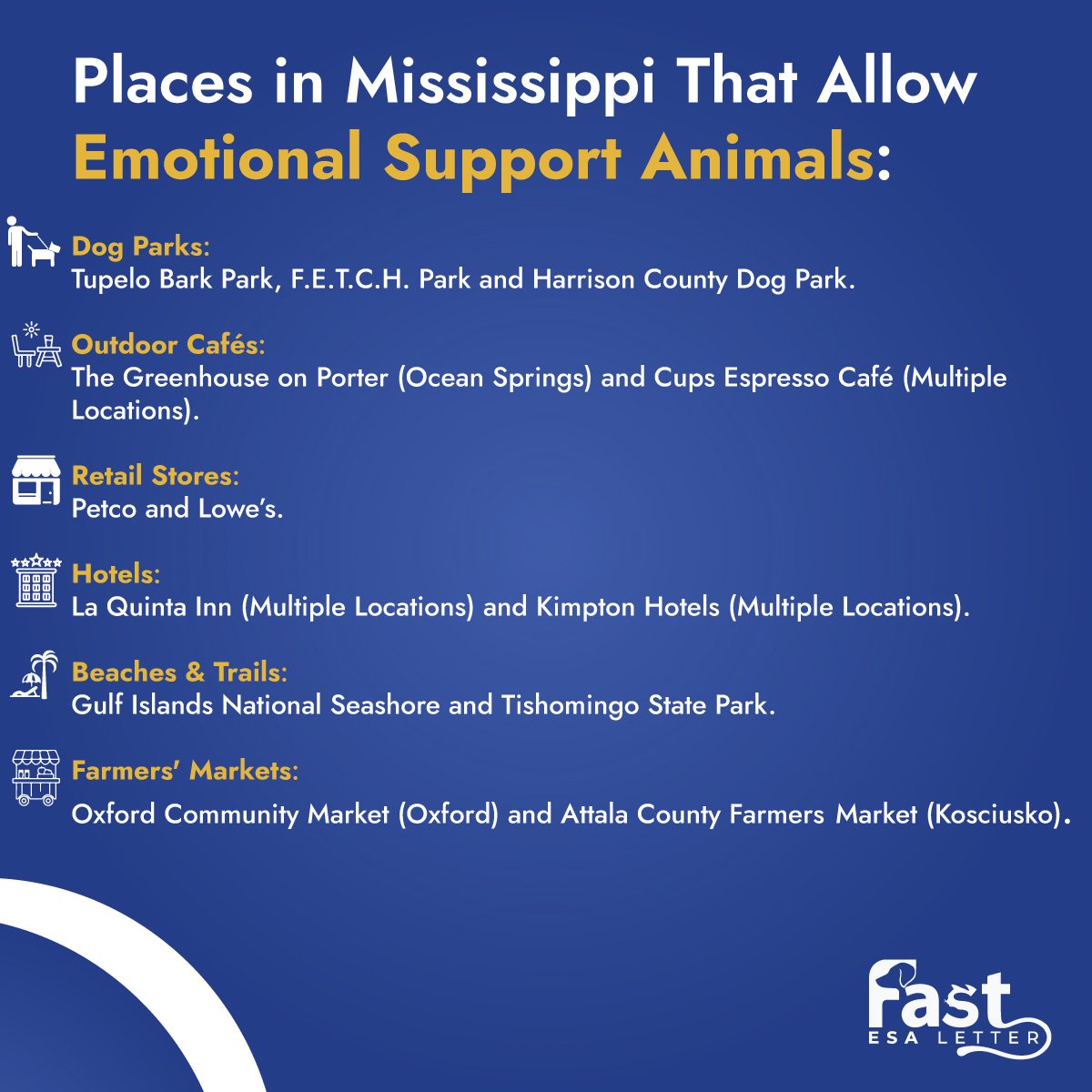 Places in Mississippi That Allow Emotional Support Animals Places in Mississippi That Allow Emotional Support Animals