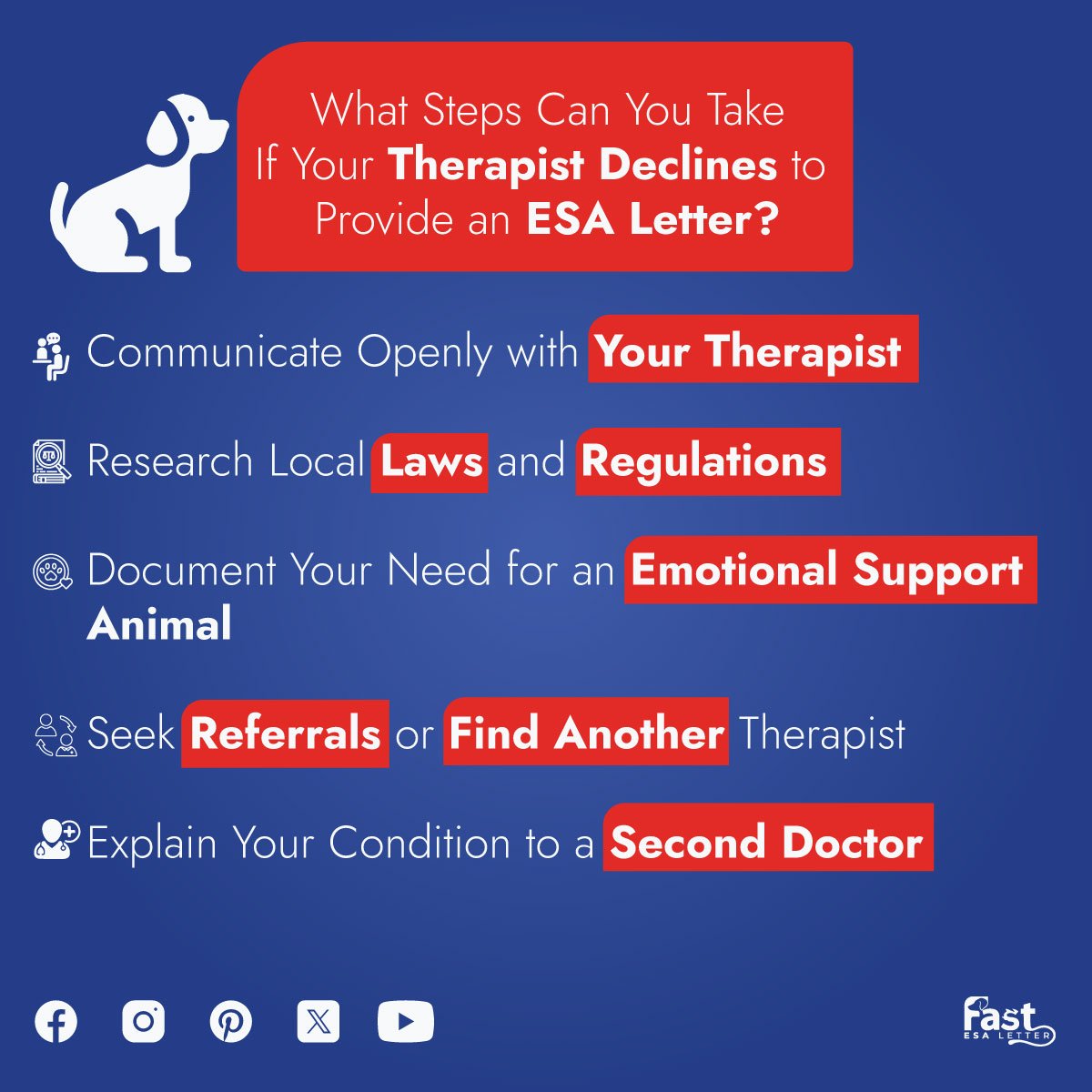 Steps Can You Take If Your Therapist Declines to Provide an ESA Letter Steps Can You Take If Your Therapist Declines to Provide an ESA Letter