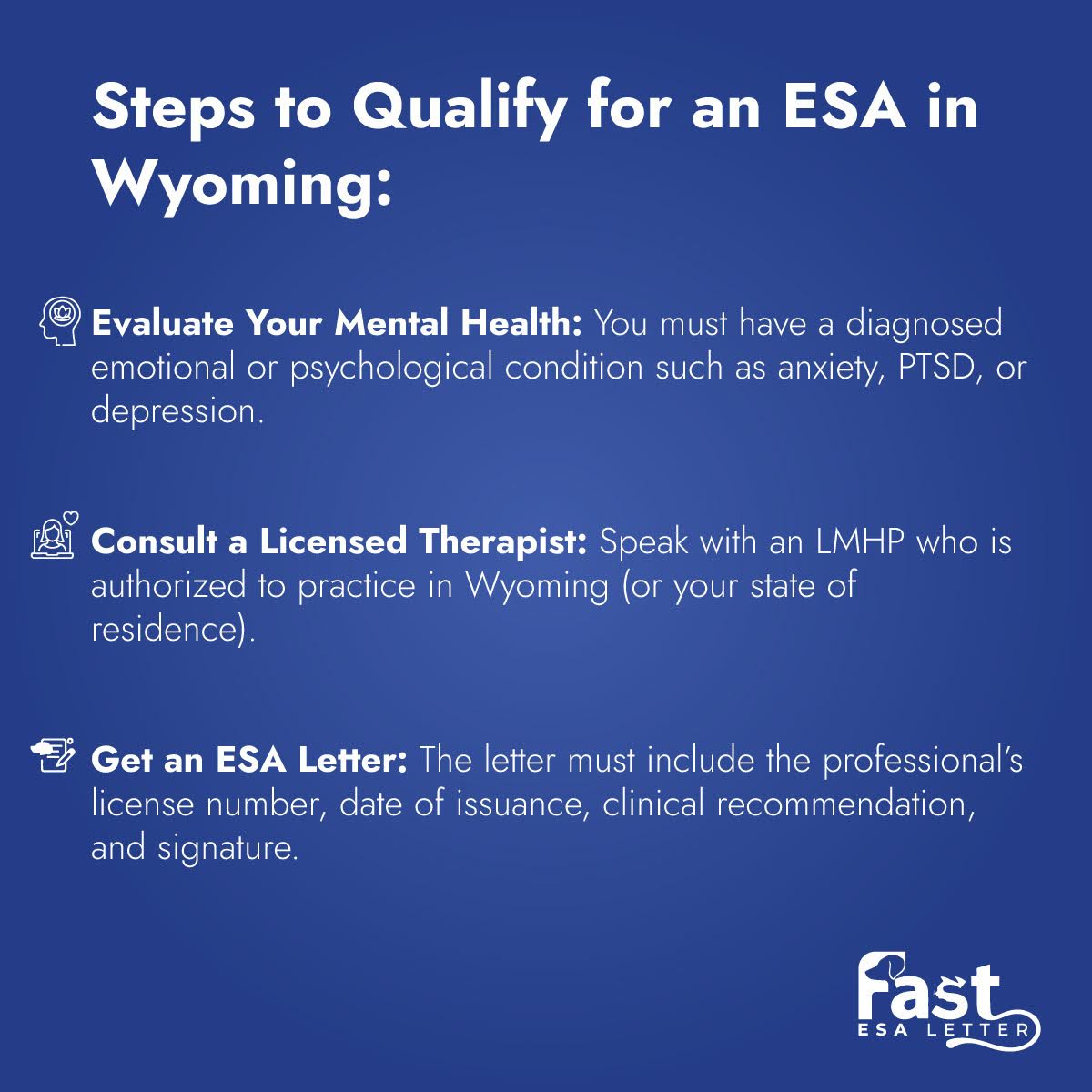 Steps to Qualify for an ESA in Wyoming