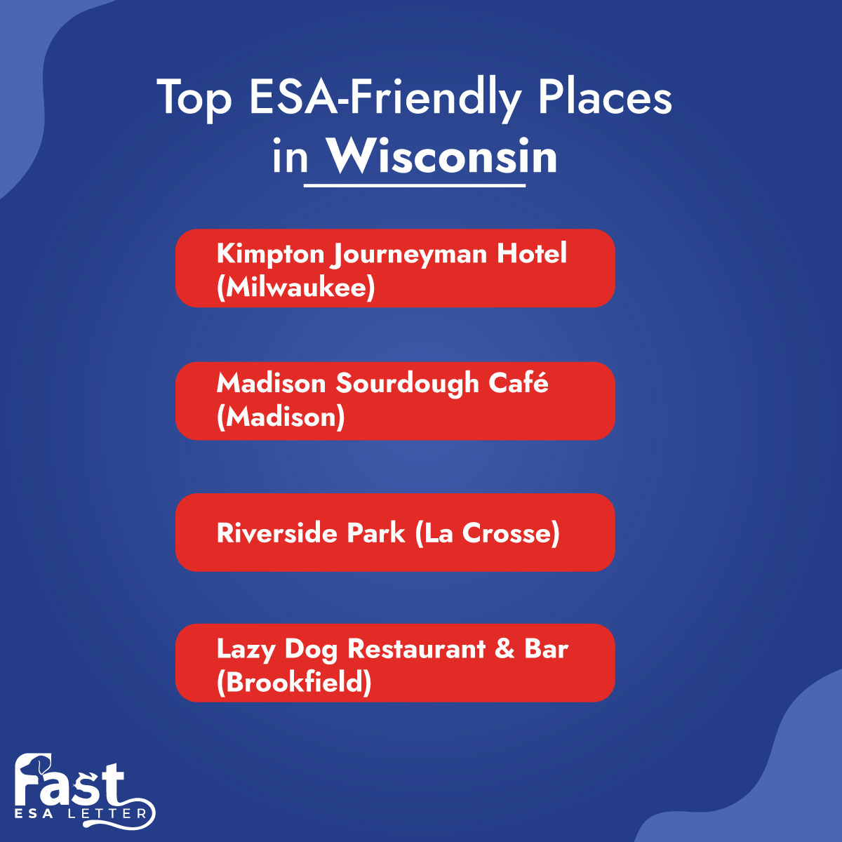 Top ESA-Friendly Places in Wisconsin