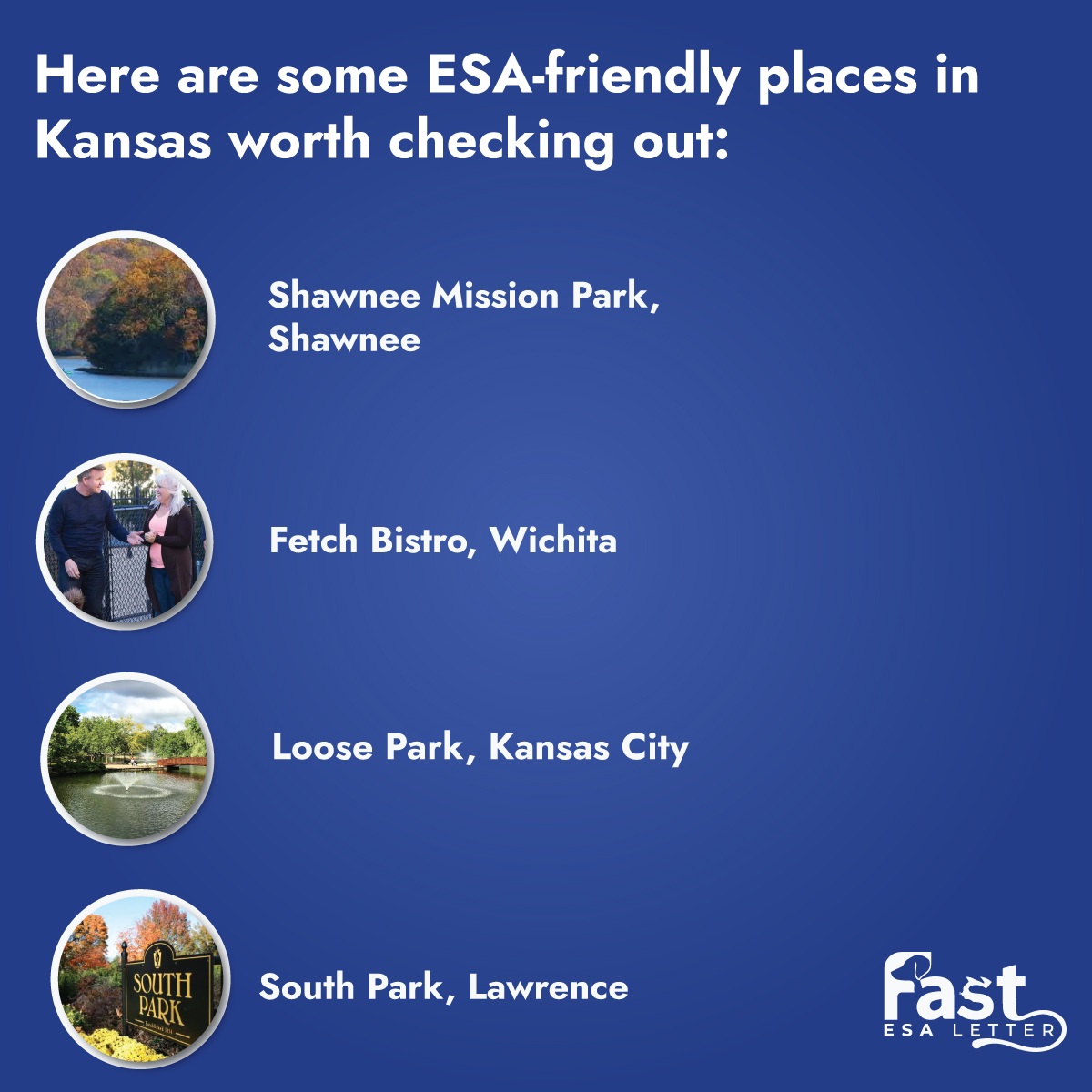 esa friendly places in kansas